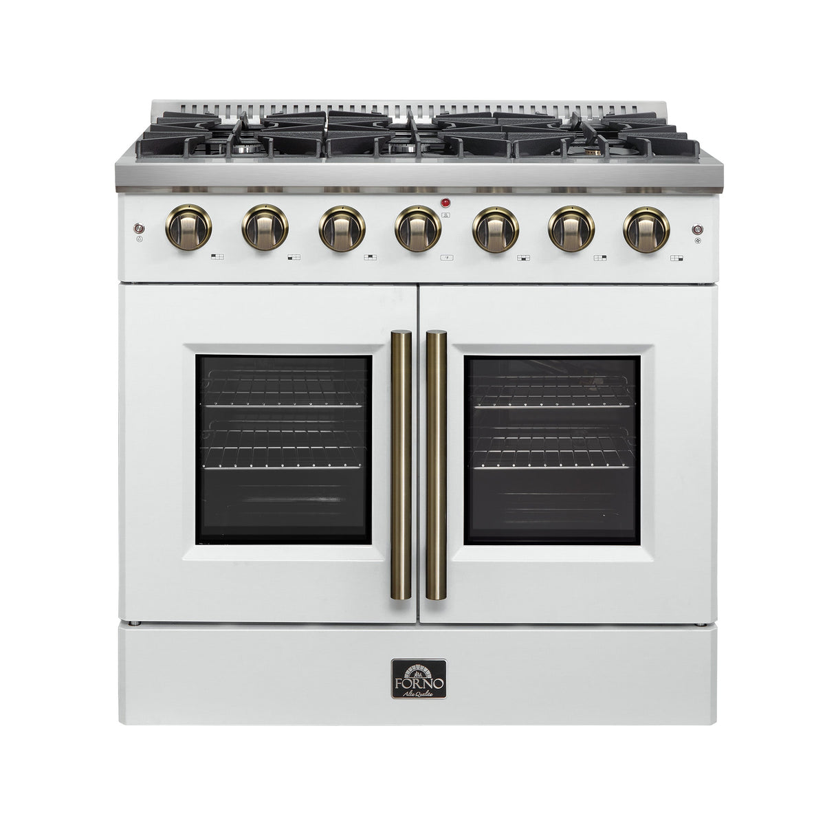 Forno Galiano 36-inch french door gas range, white