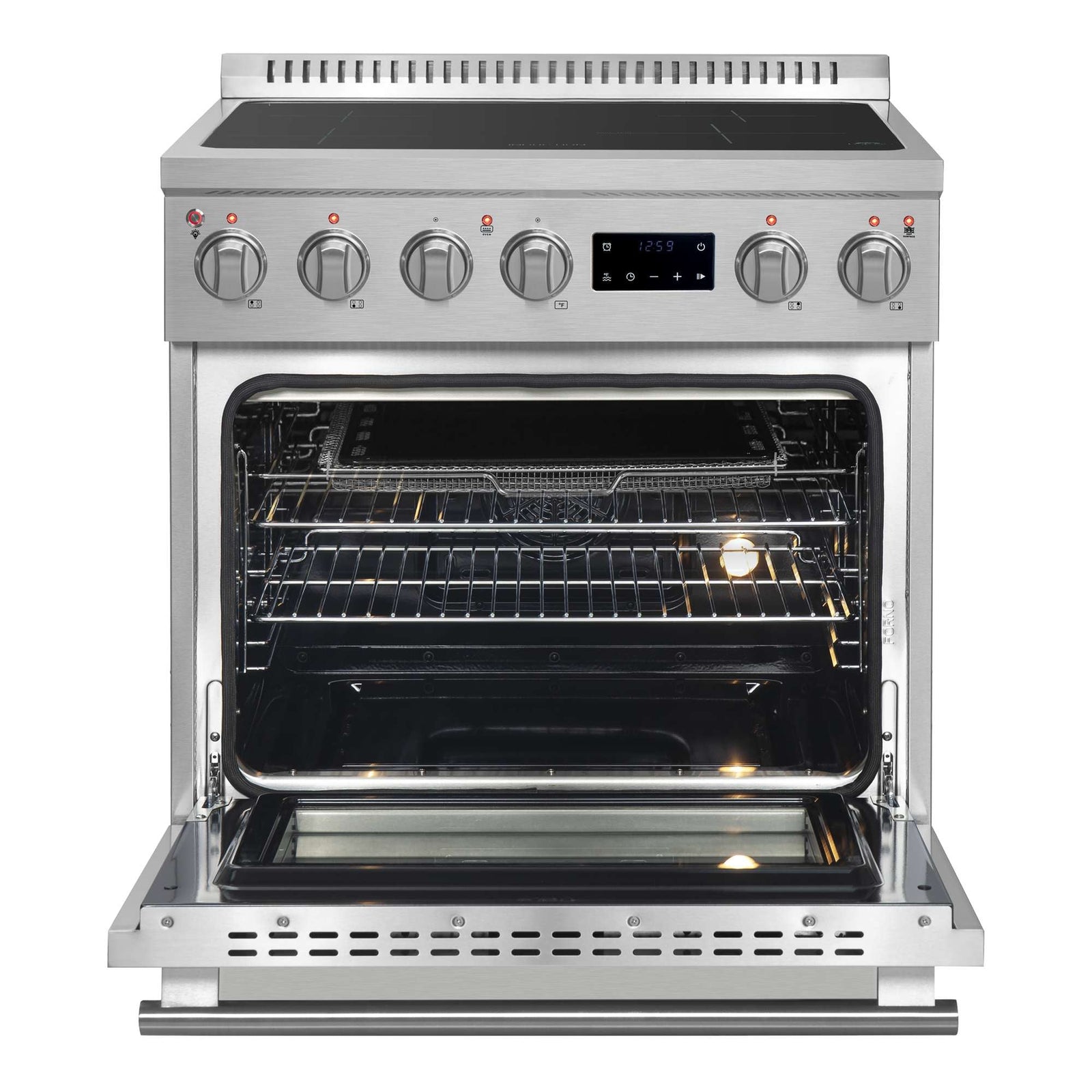 Forno Torino 30 Inch Induction Range oven open