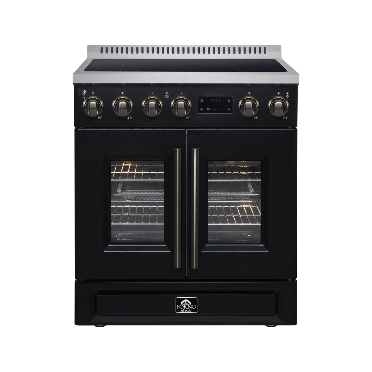 Forno Torino 30-inch french door induction range, black