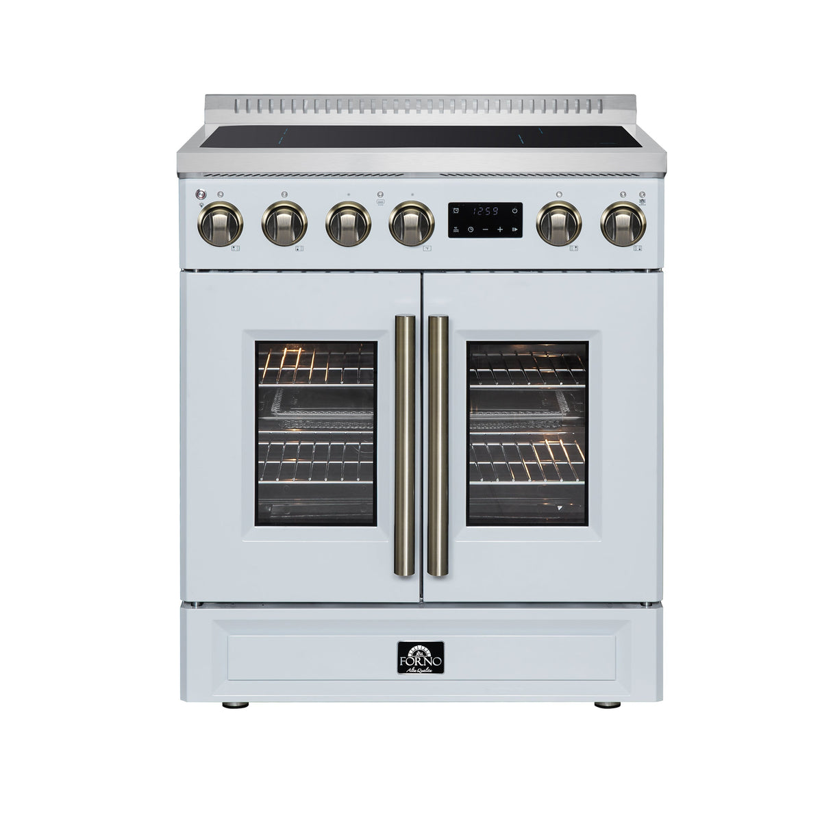 Forno Torino 30-inch french door induction range, white