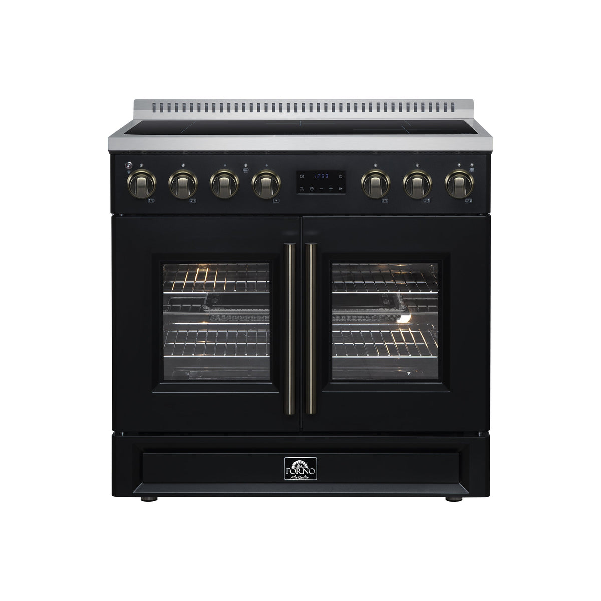 Forno Torino 36-inch french door induction range, black