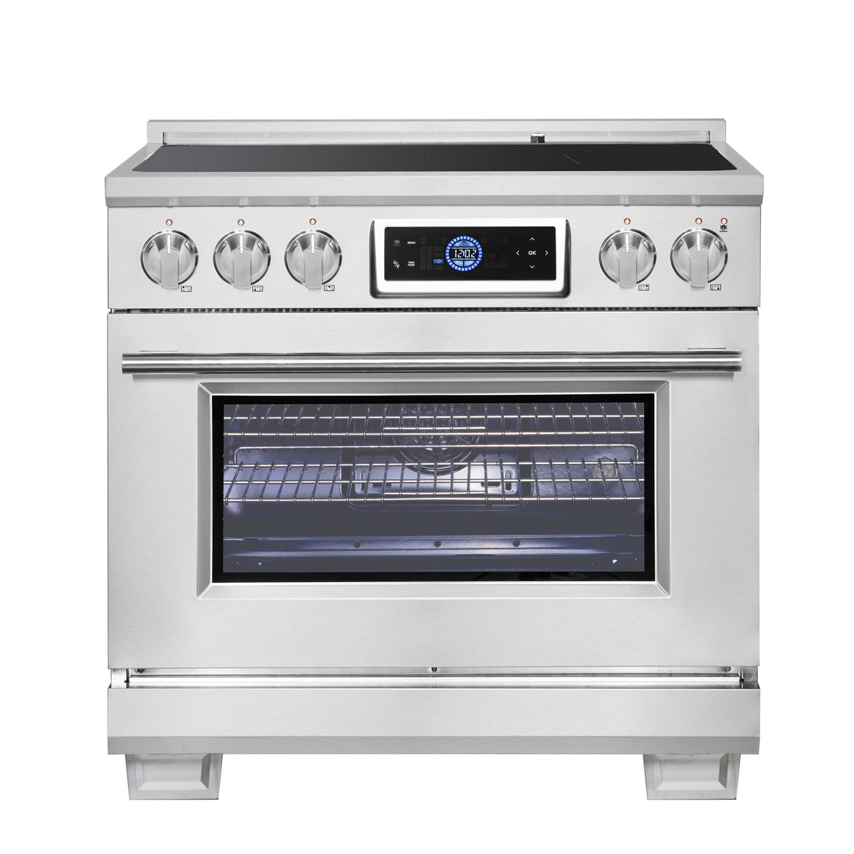 Forno Maximus 36-inch induction range, stainless steel