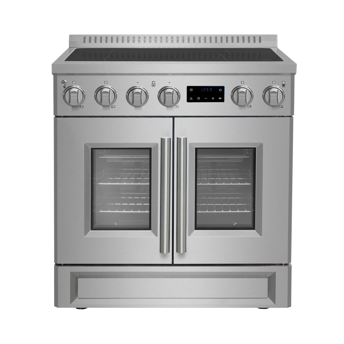 Forno Torino 30-inch french door induction range, stainless steel