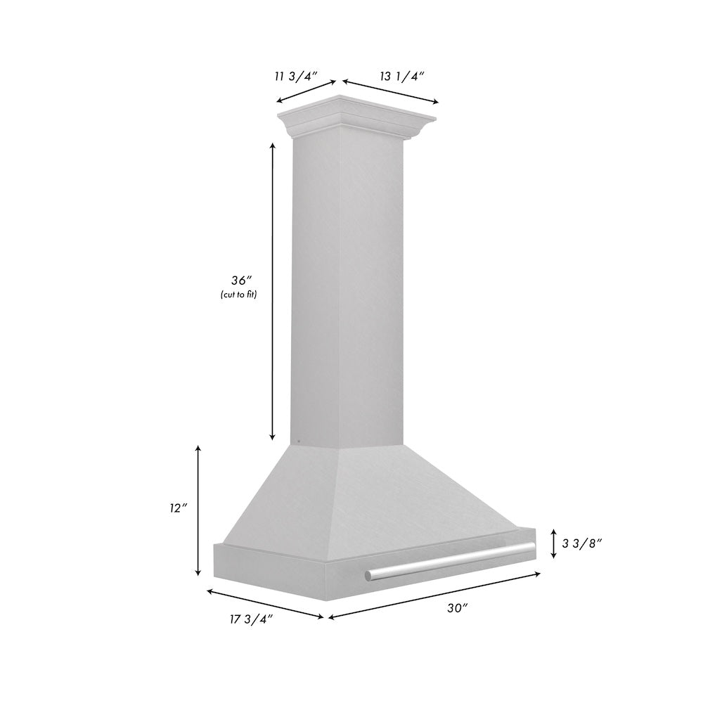 ZLINE 30-inch range hood in satin stainless steel KB4SNX-30, view 6