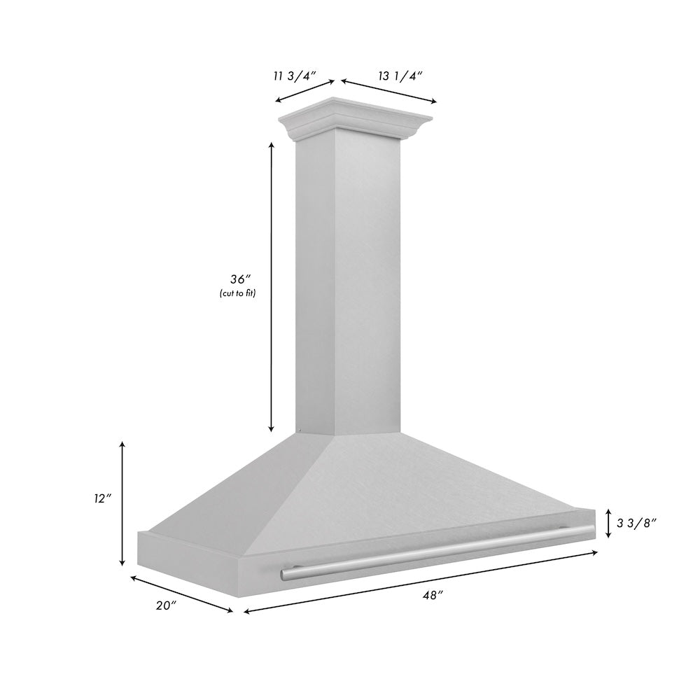 ZLINE 48-inch range hood in satin stainless steel KB4SNX-48, view 7