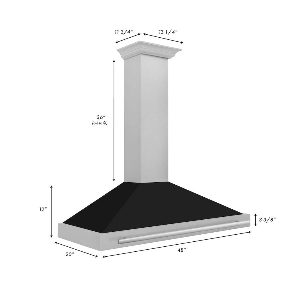 ZLINE 48-inch range hood in satin stainless steel KB4SNX-BLM-48, view 7
