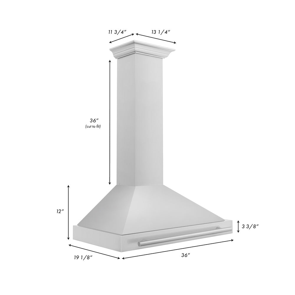 ZLINE 36-inch range hood in stainless steel KB4STX-36, view 6