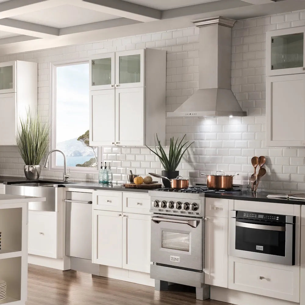 ZLINE Legacy 24-inch range in satin stainless steel RAS-SN-BR-24, view 2