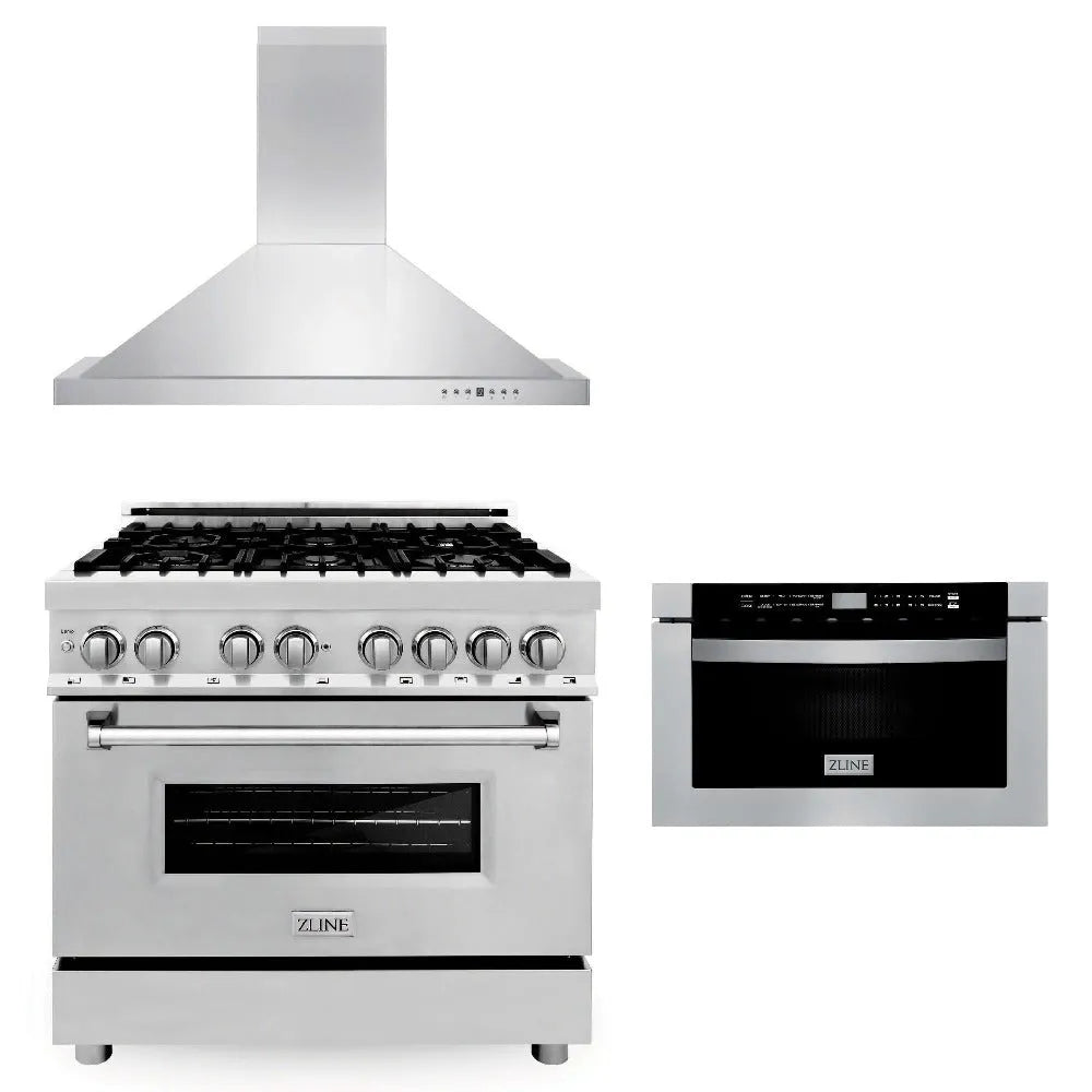 ZLINE 36-inch kitchen package 3KP-RARH36-MW