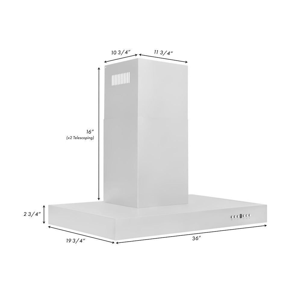ZLINE Convertible Vent 36-inch range hood in stainless steel KE-36, view 6