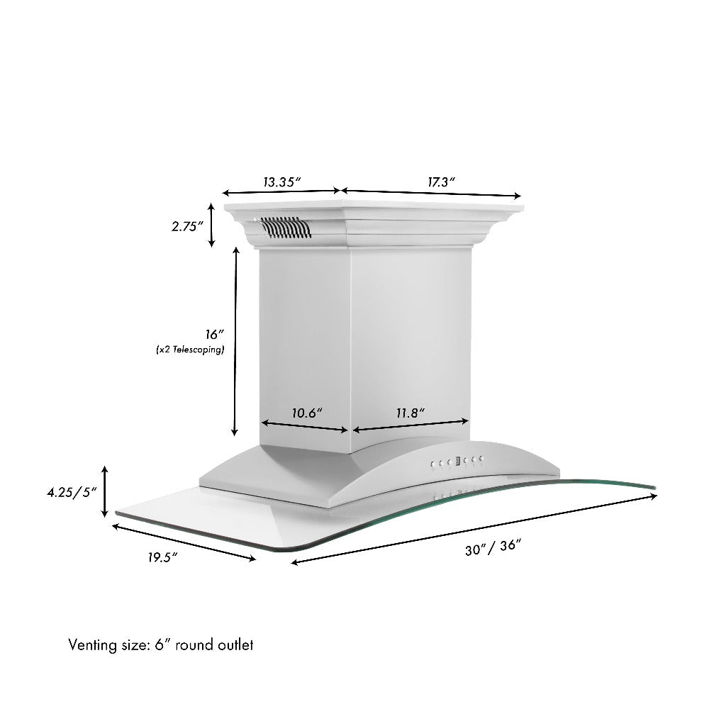 ZLINE CrownSound 30-inch range hood in stainless steel KNCRN-BT-30, view 4