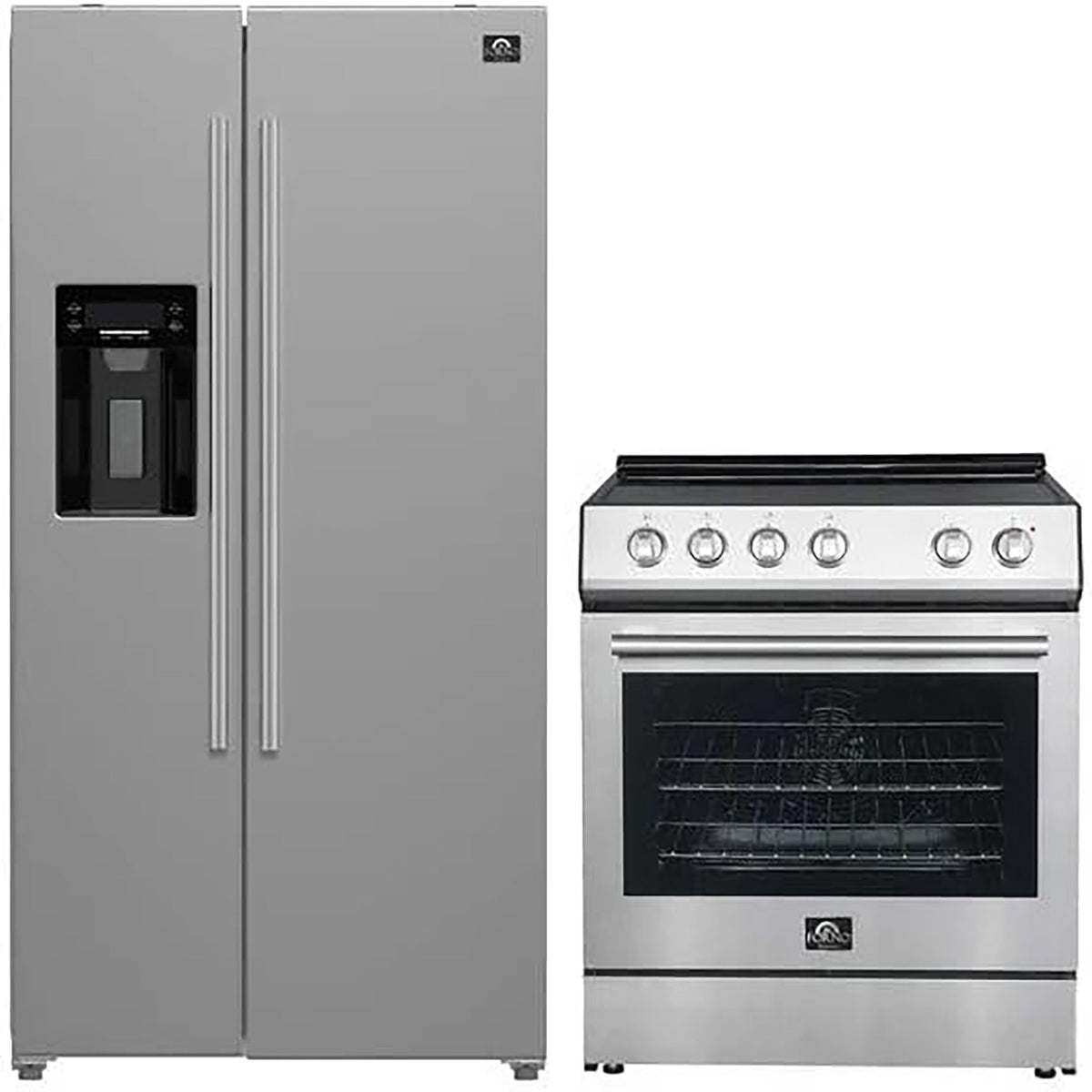 Forno 2-Piece SS Kitchen Bundle - 30" Electric Range and 36" Bottom Freezer Refrigerator - FBDL-003-06US