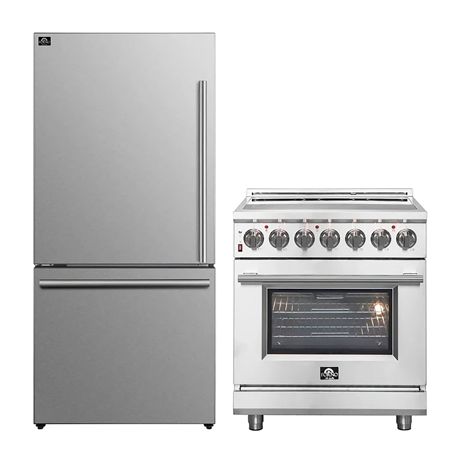 Forno 2-Piece SS Kitchen Bundle - 30" Electric Range and 31" Bottom Freezer Refrigerator - FBDL-013-02CAUS