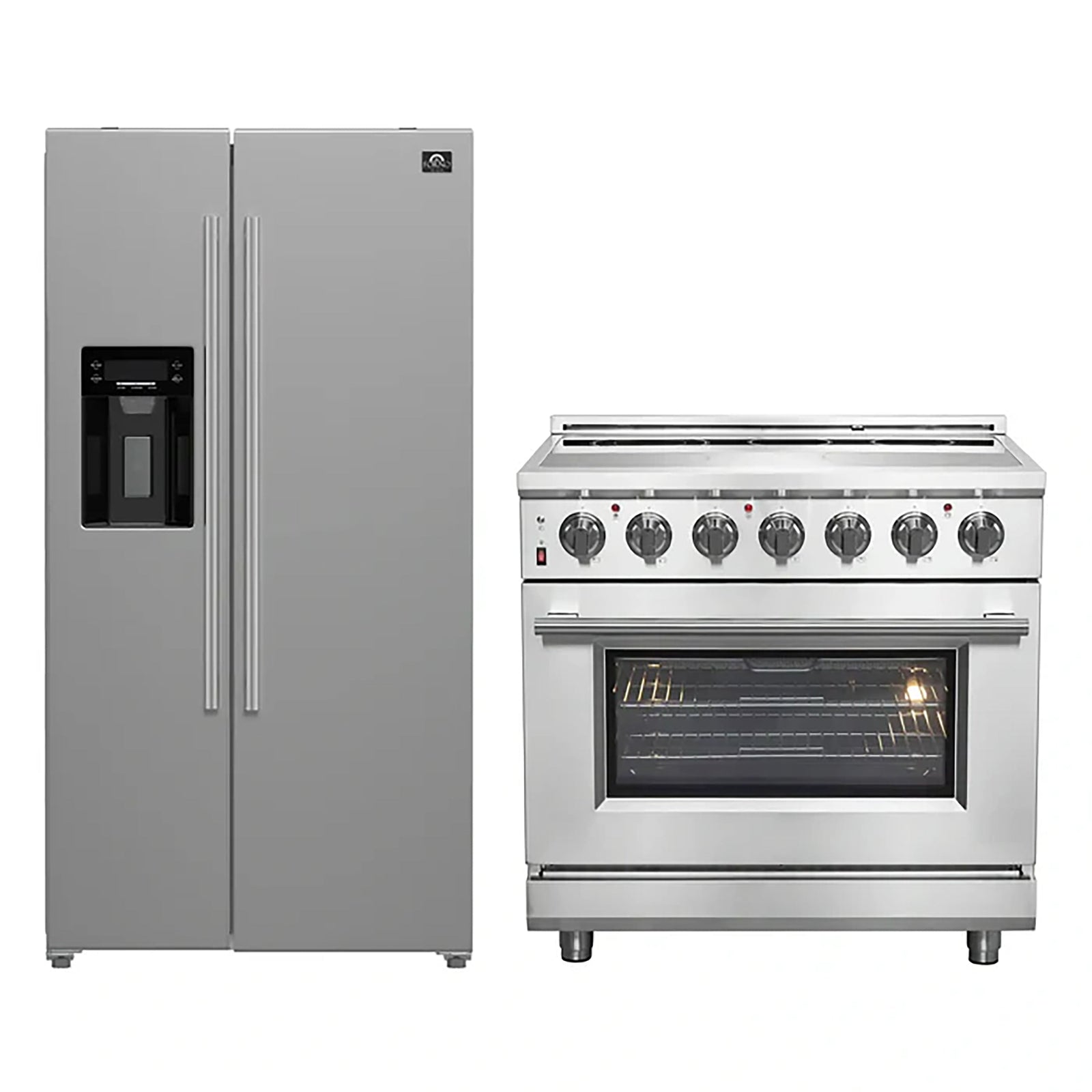 Forno 2-Piece SS Kitchen Bundle - 36" Electric Range and 36" Bottom Freezer Refrigerator - FBDL-013-09CAUS