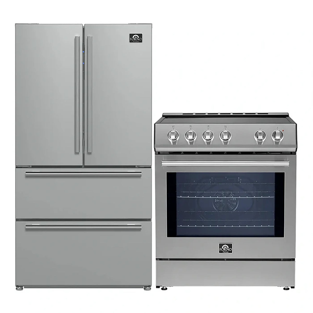 Forno 2-Piece SS Kitchen Bundle - 30" Induction Range and 36" Bottom Freezer Refrigerator - FBDL-014-03CAUS