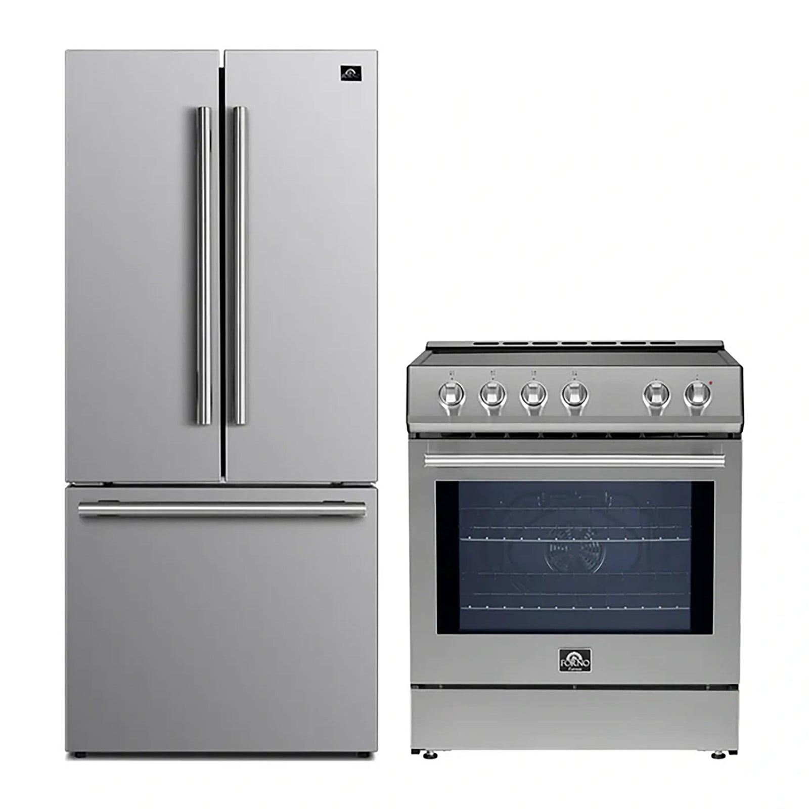 Forno 2-Piece SS Kitchen Bundle - 30" Induction Range and 31" Bottom Freezer Refrigerator - FBDL-014-05CAUS