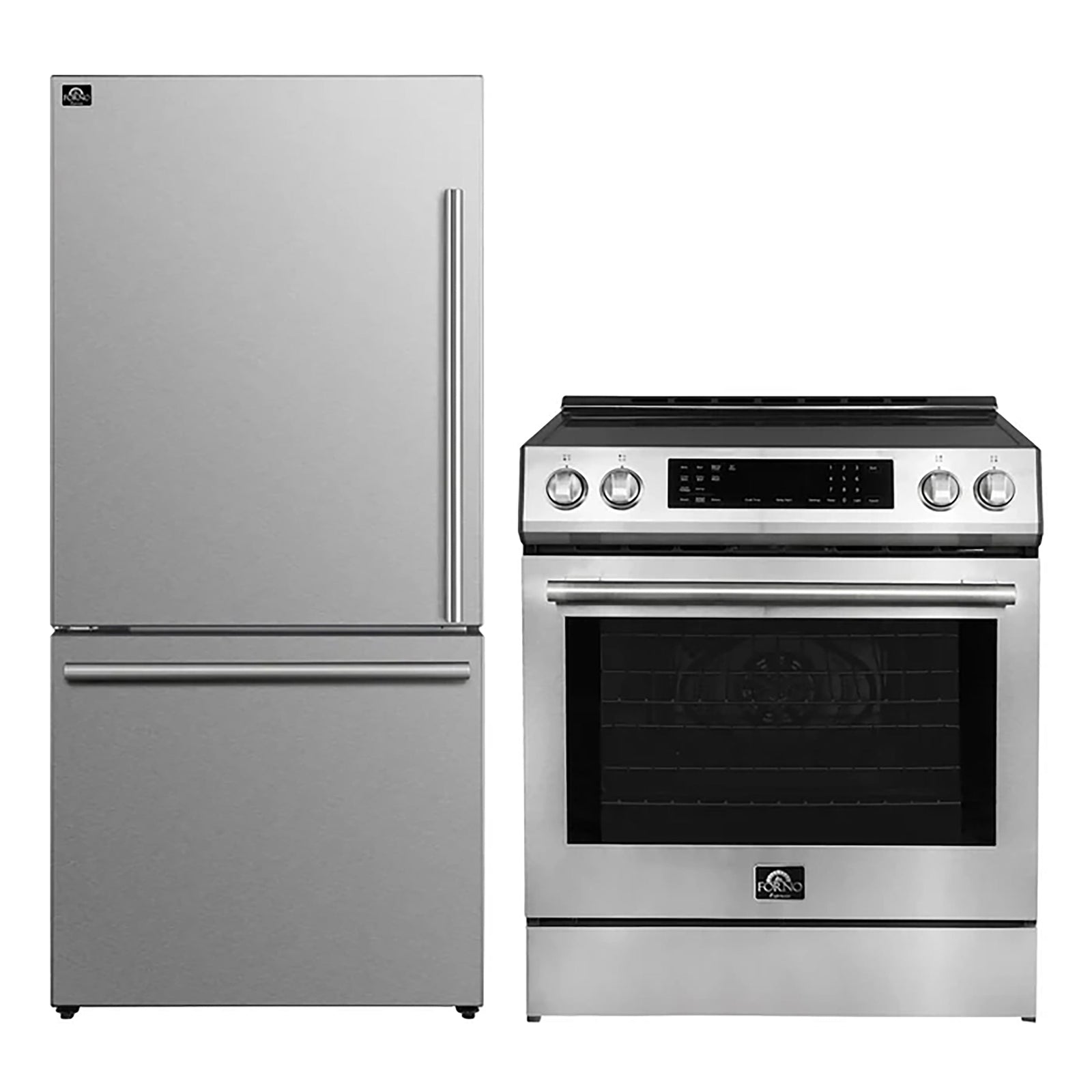 Forno 2-Piece SS Kitchen Bundle - 30" Induction Range and 31" Bottom Freezer Refrigerator - FBDL-015-02CAUS
