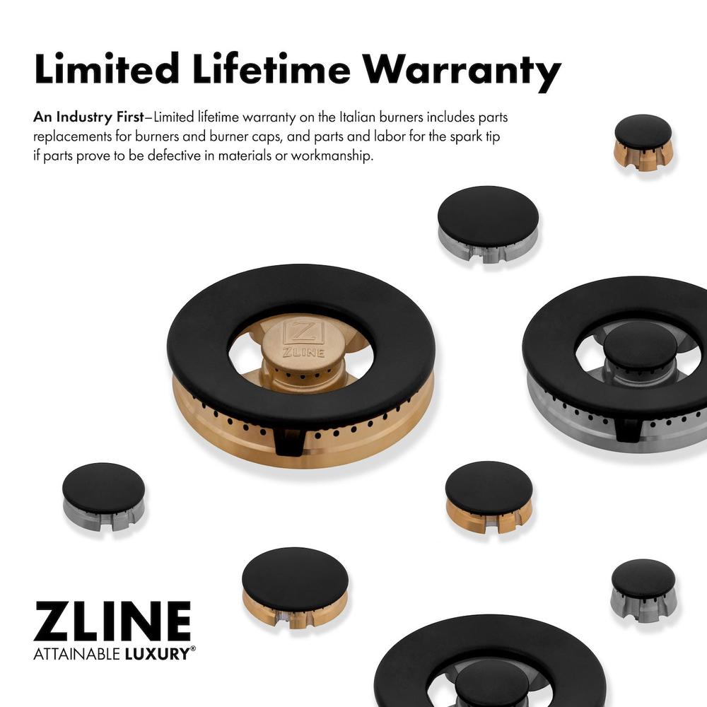 ZLINE Legacy 48-inch range in stainless steel with black matte door RA-BLM-48, view 6