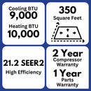 MRCOOL Advantage 5G 9,000 BTU 21.2 SEER2 Ductless Mini Split Air Conditioner and Heat Pump - 230V
