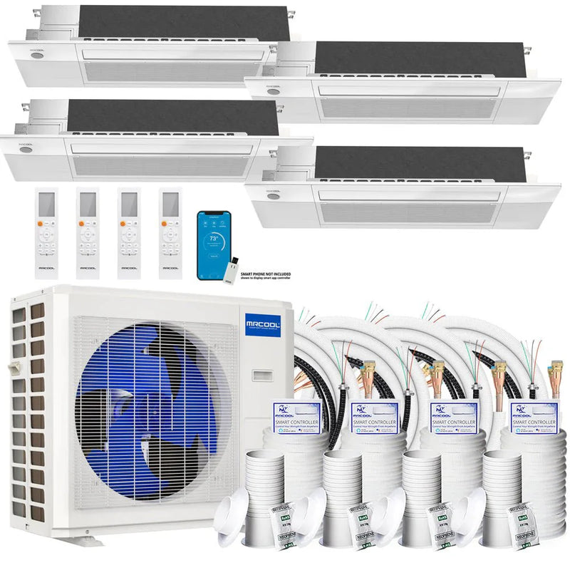 MRCOOL DIY 5th Gen 4-Zone 27,000 BTU 23 SEER2 (6K + 9K + 9K + 12K) Ductless Mini-Split Air Conditioner and Heat Pump with Ceiling Cassettes
