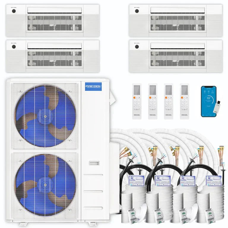 MRCOOL DIY 5th Gen Multi-Zone 4-Zone 55,000 BTU 22 SEER2 (6K + 6K + 12K + 12K) Ductless Mini-Split Air Conditioner and Heat Pump with Ceiling Cassettes