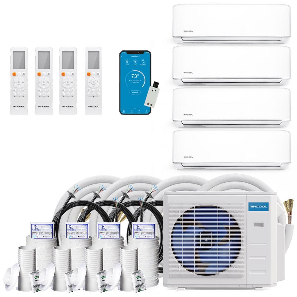 MRCOOL DIY 5th Gen Multi-Zone 4-Zone 27,000 BTU 23 SEER2 (6K + 6K + 9K + 12K) Ductless Mini-Split Air Conditioner and Heat Pump