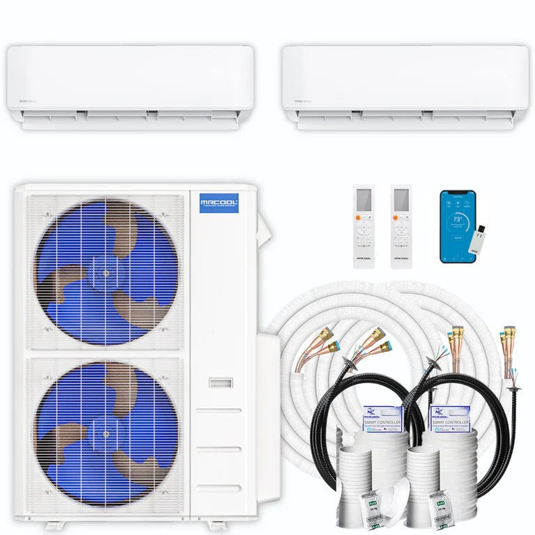 MRCOOL DIY 4th Gen Multi-Zone 2-Zone 48,000 BTU 21 SEER (12K + 36K) Ductless Mini-Split Air Conditioner and Heat Pump System