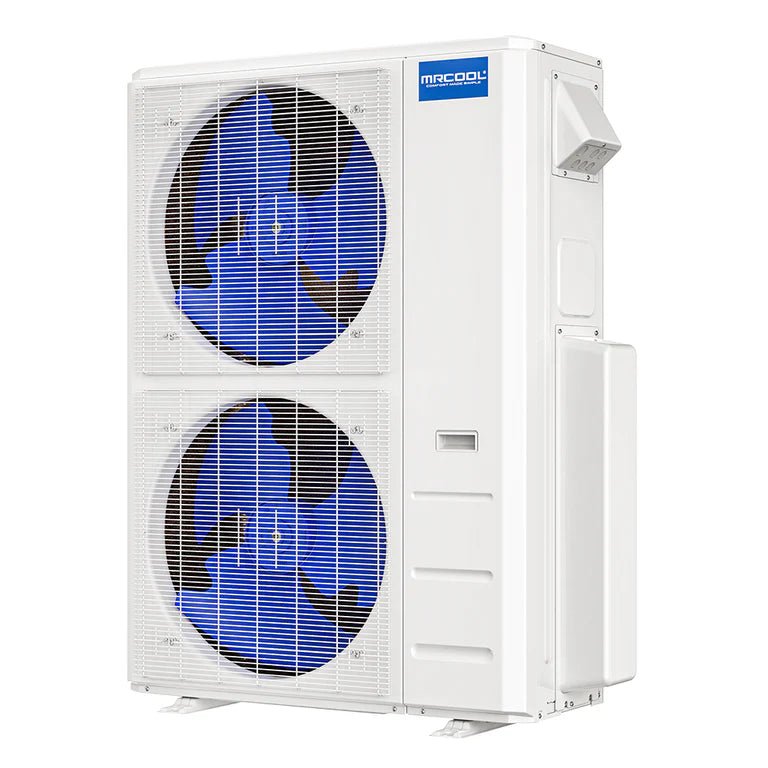 Side of Condenser for MRCOOL DIY 4th Gen Multi-Zone 2-Zone 48,000 BTU 21 SEER (18K + 36K) Ductless Mini-Split Air Conditioner and Heat Pump