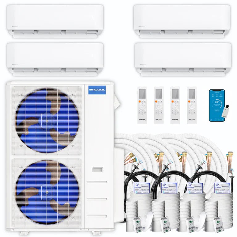 MRCOOL DIY 4th Gen Multi-Zone 4-Zone 48,000 BTU 21 SEER (9K + 9K + 12K + 18K) Ductless Mini-Split Air Conditioner and Heat Pump