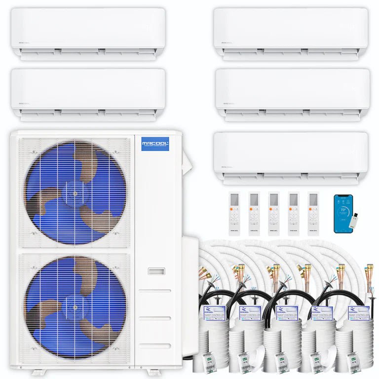 MRCOOL DIY 4th Gen Multi-Zone 5-Zone 48,000 BTU 21 SEER (9K + 9K + 9K + 12K + 12K) Ductless Mini-Split Air Conditioner and Heat Pump