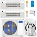 MRCOOL DIY 5th Gen Multi-Zone 2-Zone 27,000 BTU 23 SEER2 (12K + 12K) Ductless Mini-Split Air Conditioner and Heat Pump with Ceiling Cassettes