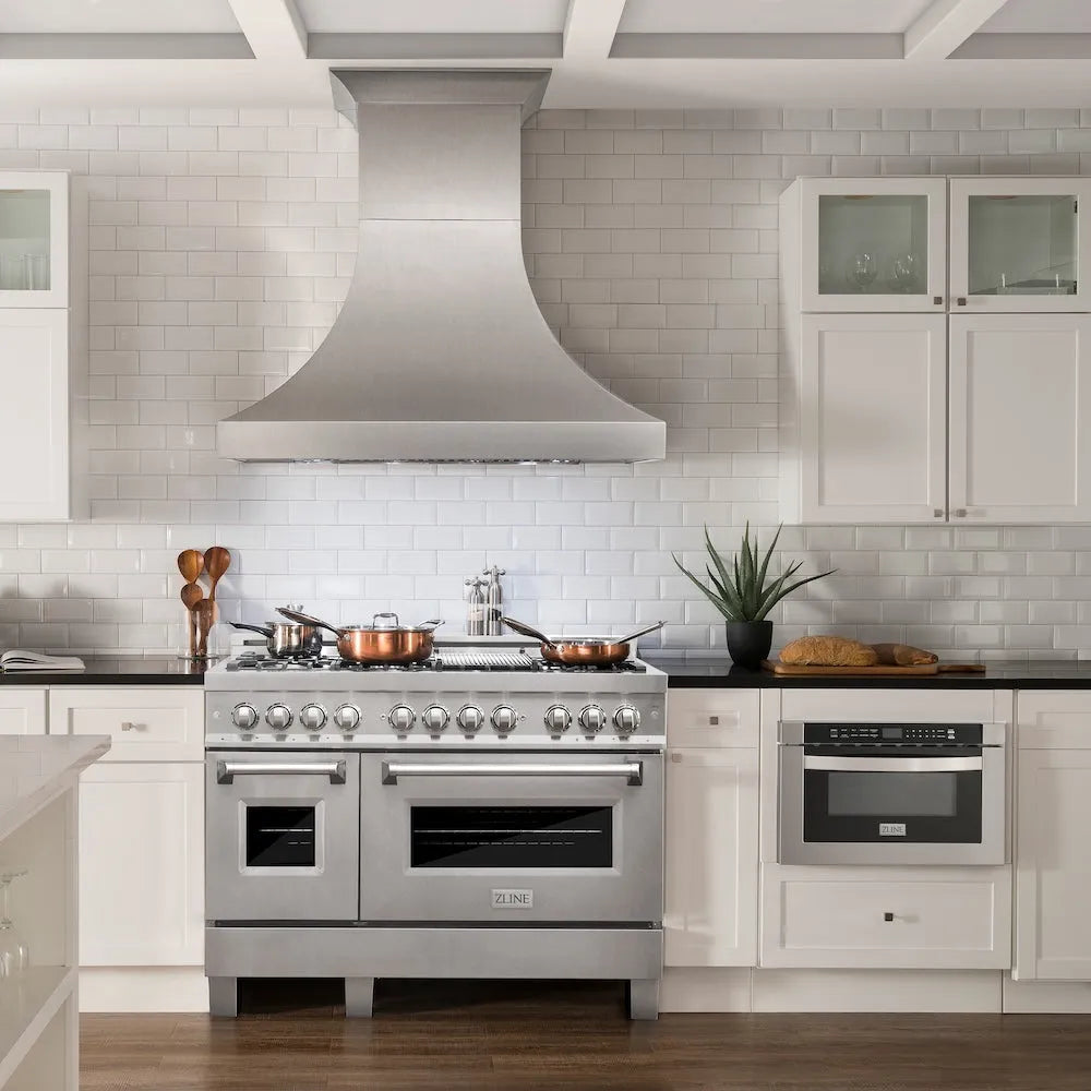 ZLINE Legacy 48-inch range in satin stainless steel RAS-SN-BR-48, view 2