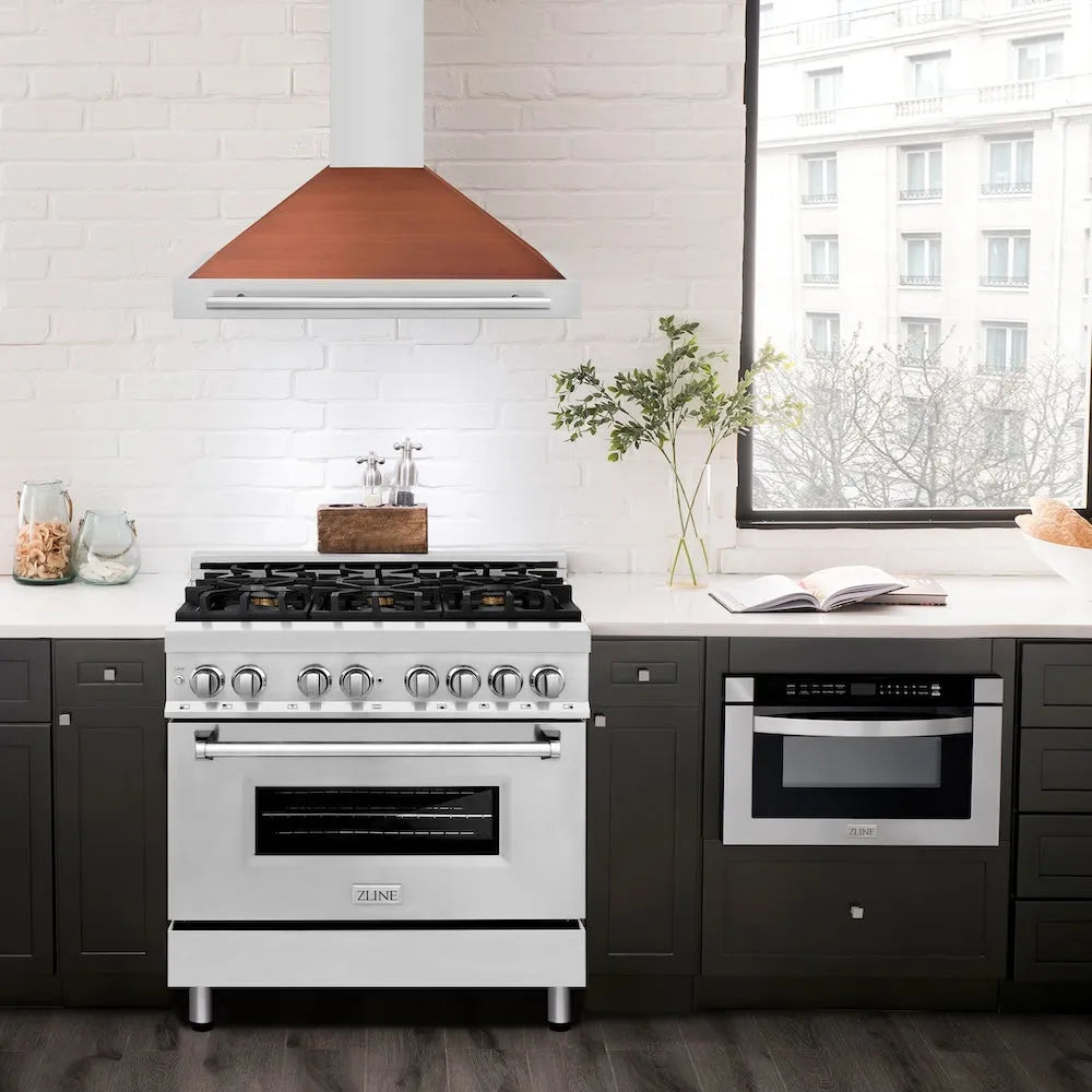 ZLINE 36-inch range hood in copper KB4STX-C-36, view 2