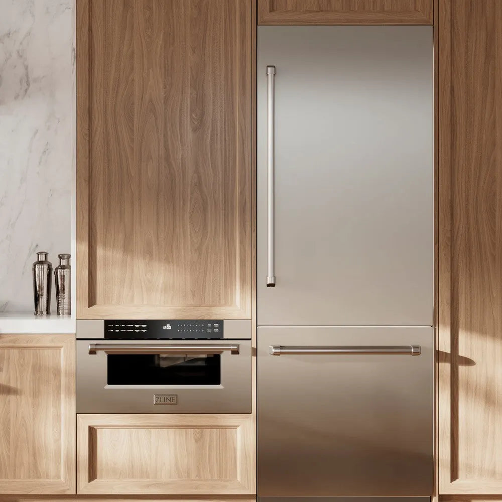 ZLINE 30-inch refrigerator in stainless steel with bright white interior RBIV-304-30, front view