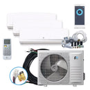 Perfect Aire DIY 3 Zone 24,000 BTU (9K + 9K + 18K) Mini Split Air Conditioner Heat Pump System