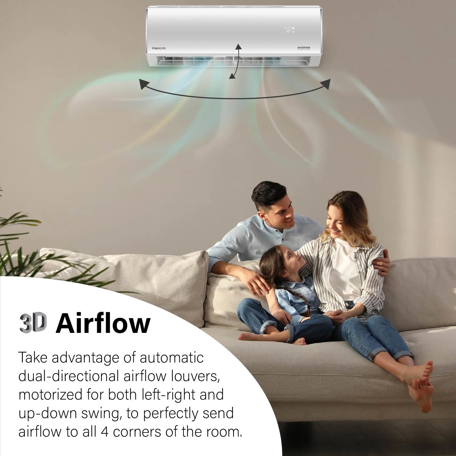 Pioneer® Diamante Essenza™ 11,500 BTU 17 SEER2 115V High-Wall Ductless Mini-Split Air Conditioner Inverter Heat Pump with 16 Ft. Kit