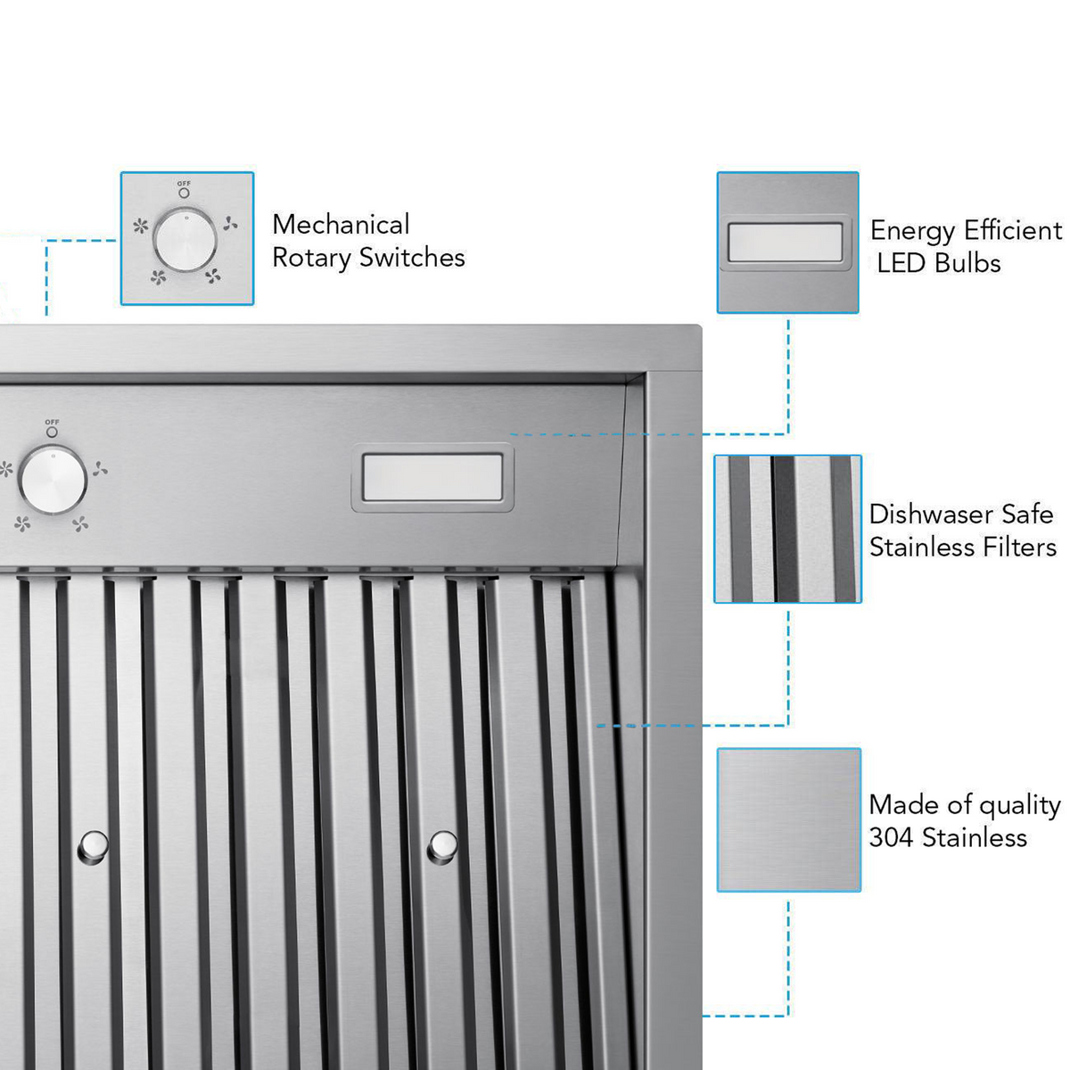 Victory 42-Inch 700 CFM Insert Range Hood in Stainless Steel