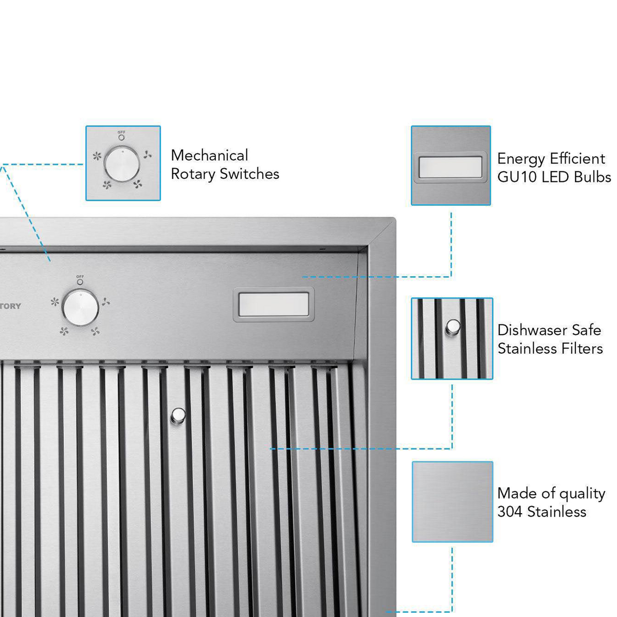 Victory 48-Inch 750 CFM Insert Range Hood in Stainless Steel