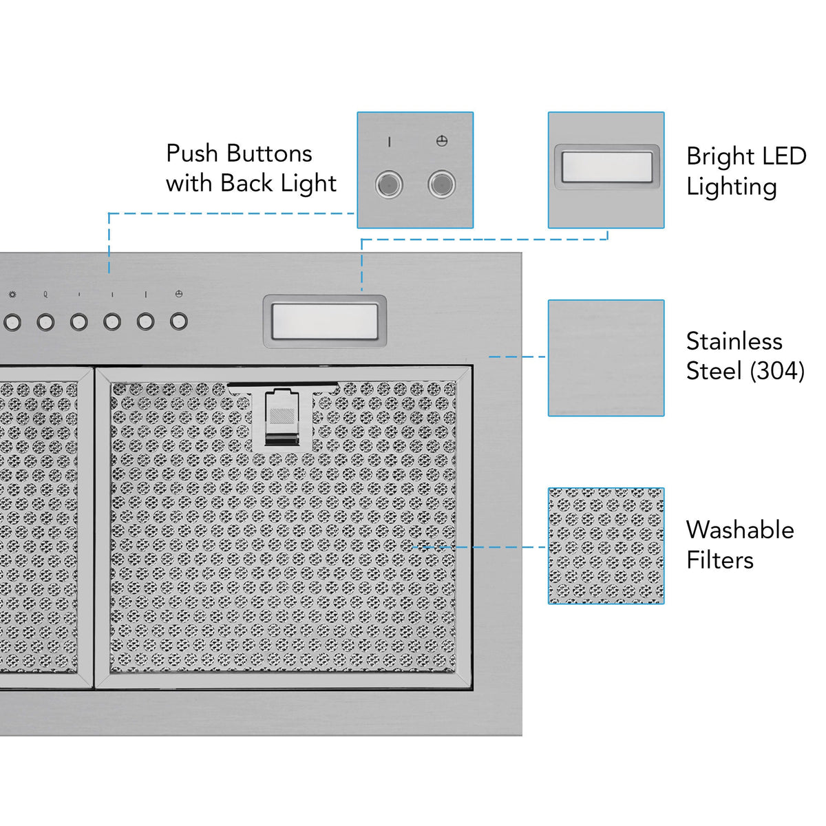 Victory 21-Inch 600 CFM Insert Range Hood in Stainless Steel