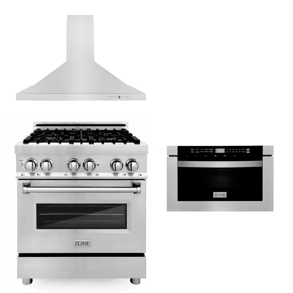 ZLINE 30-inch kitchen package 3KP-RARH30-MW