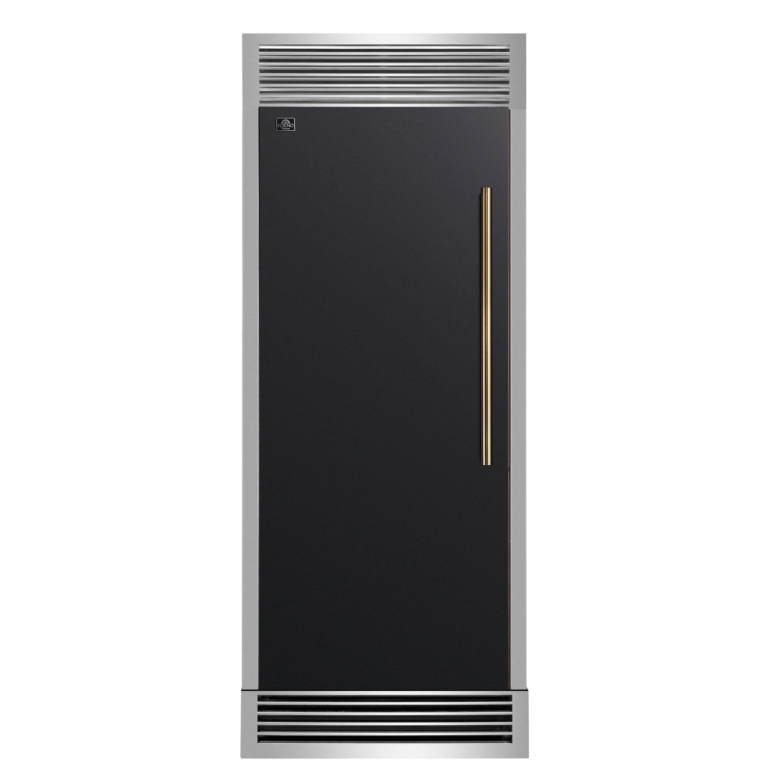 Forno Maderno 28" Built-In Convertible Refrigerator in Black, 13.6 cu.ft. Left Swing with Decorative Grill - 32" Wide - FFFFD1722-32LSG-BLK