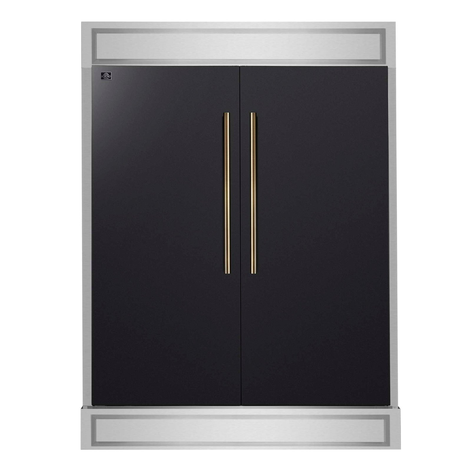 Forno Maderno 2-28-Inch Wide Convertible Refrigerator/Freezer in Black, Decorative Trim, 27.2 cu.ft, 84-Inch High, ENERGY STAR Certified - FFFFD1722-60MG-BLK