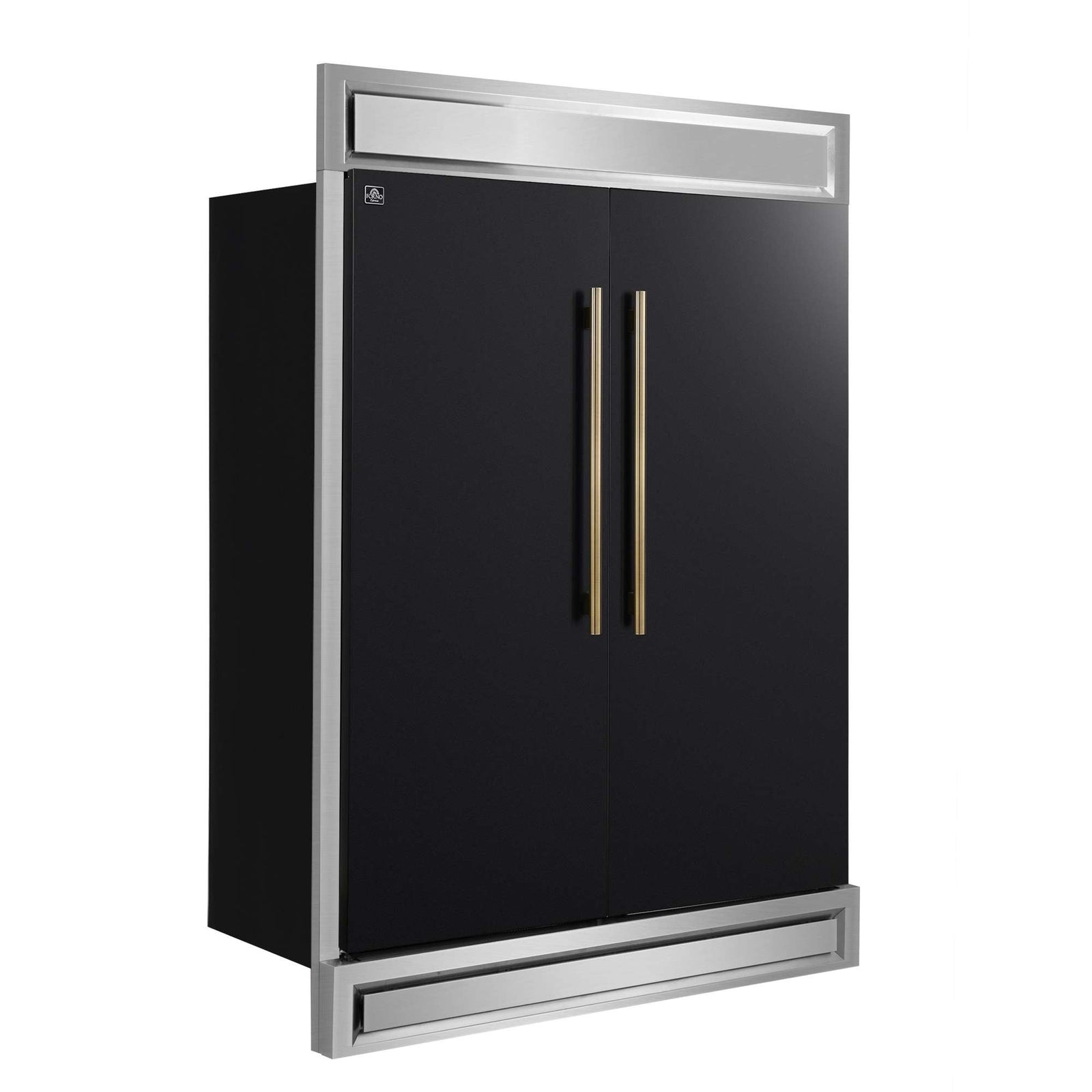 Forno Maderno 2-28-Inch Wide Convertible Refrigerator/Freezer in Black, Decorative Trim, 27.2 cu.ft, 84-Inch High, ENERGY STAR Certified - FFFFD1722-60MG-BLK
