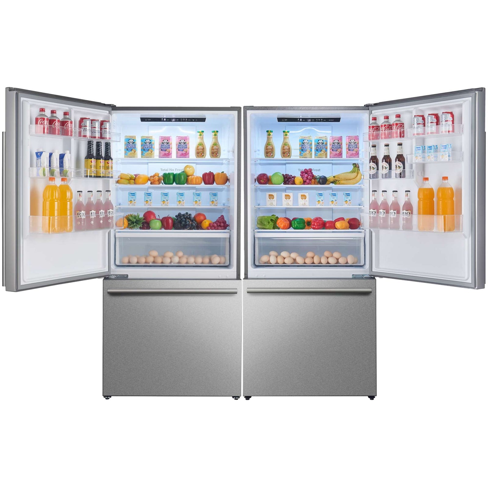 Forno Milano 2-Piece 62-Inch Freestanding Dual Bottom Freezer Refrigerator, Stainless Steel – 34.4 cu.ft, Touch Control, Ice Maker - FFFFD1787-60S