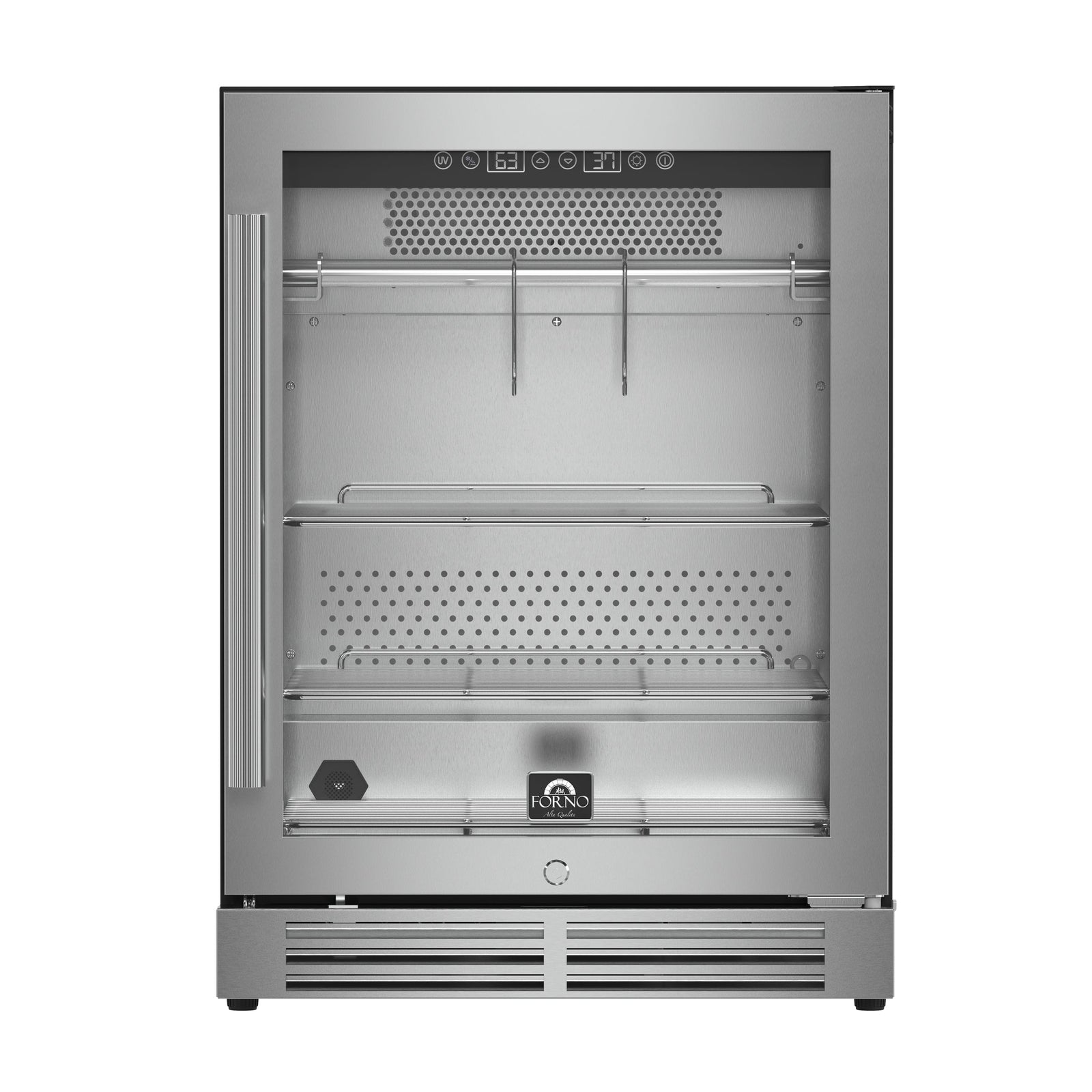 Forno Asciutto 24-Inch Dry Aging Cabinet, Stainless Steel 304, 4.41 cu.ft, LED Lighting, Adjustable Shelves - FFSDA6840-24