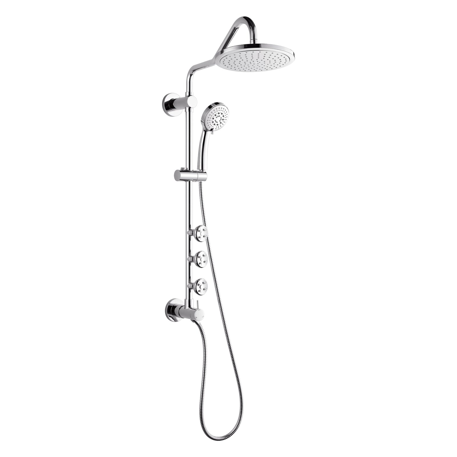 Forno Acqua AcquaSPA Retrofit Shower, Overhead Rainfall Shower, Handheld Shower Head, Body Jets, 6 Way Diverter, Polished Stainless Steel Finish, 2.5 GPM Flow Rate - SC31CP-C2