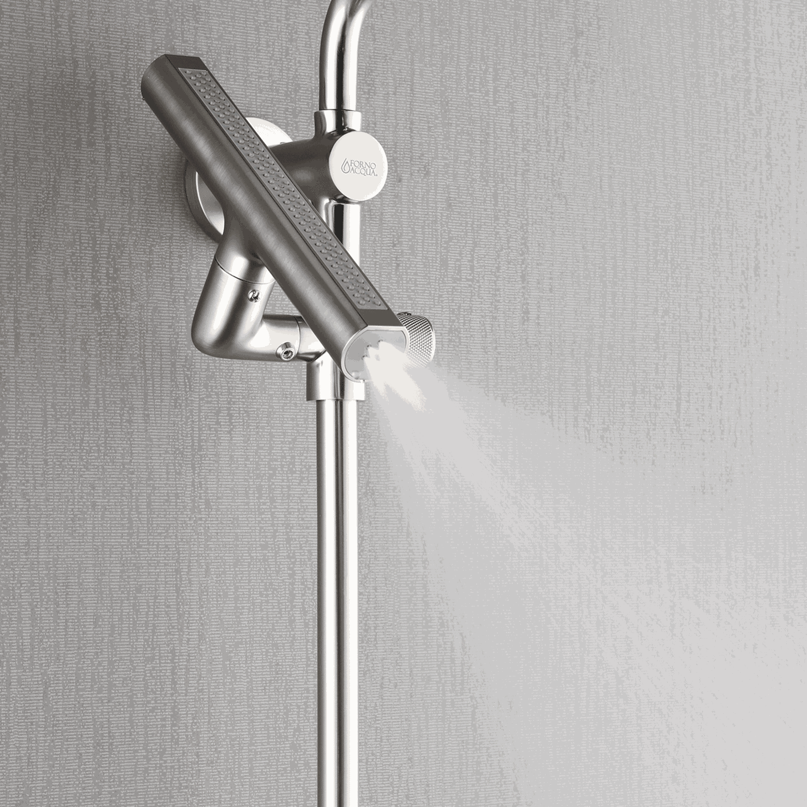 Forno Acqua AcquaFALL Shower, Brushed Nickel Finish, Overhead Rainfall Shower, Handheld Shower Head, Body Jets, 2.5 GPM Flow Rate - SCW1BN-S2
