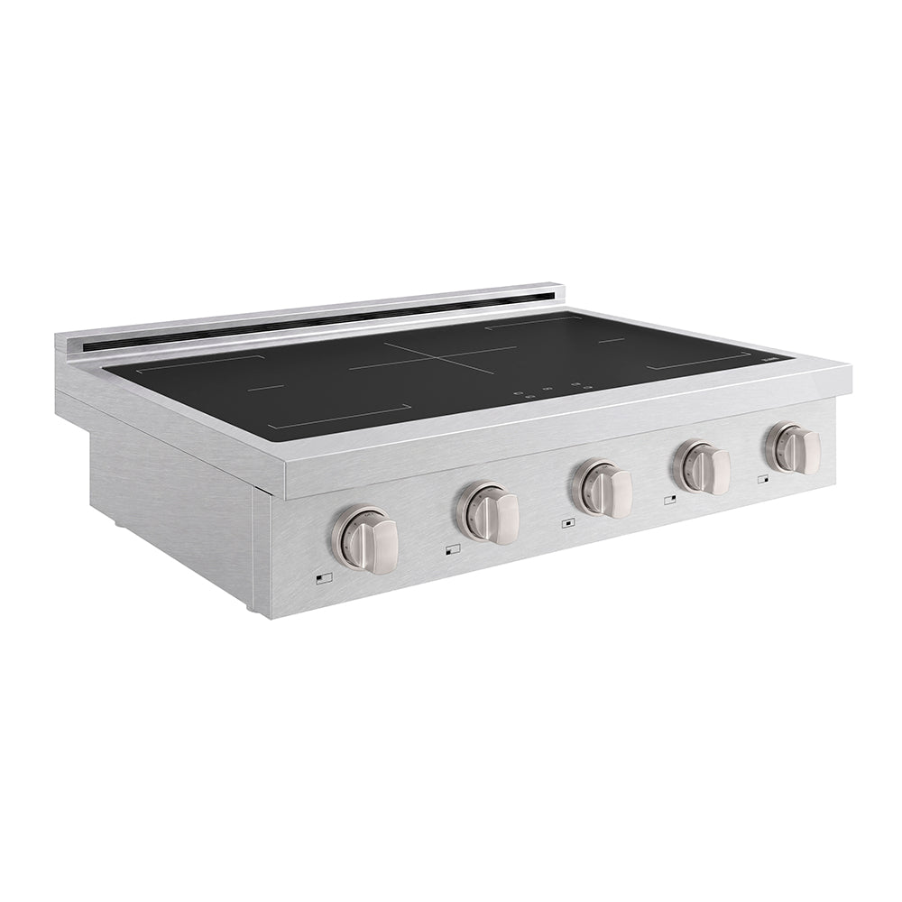 ZLINE Paramount 36-inch rangetop in satin stainless steel SINRTS-36, side view