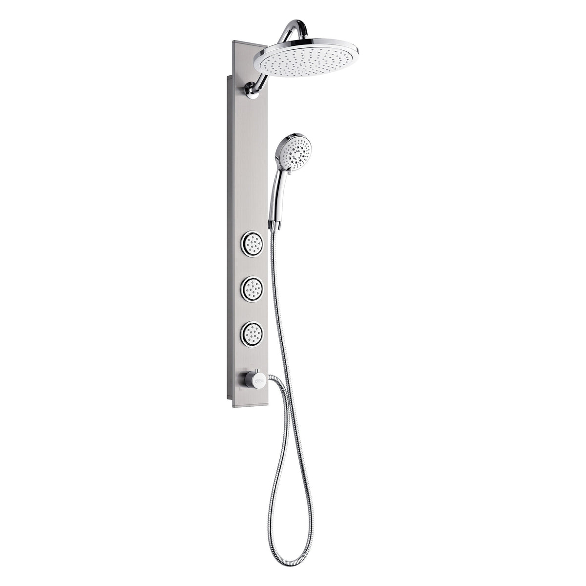 Forno Acqua AcquaSPA Shower Panel in Stainless Steel, Overhead Rainfall Shower, Handheld Shower Head, Body Jets, 6 Way Diverter, 2.5 GPM Flow Rate - SL31BC-2