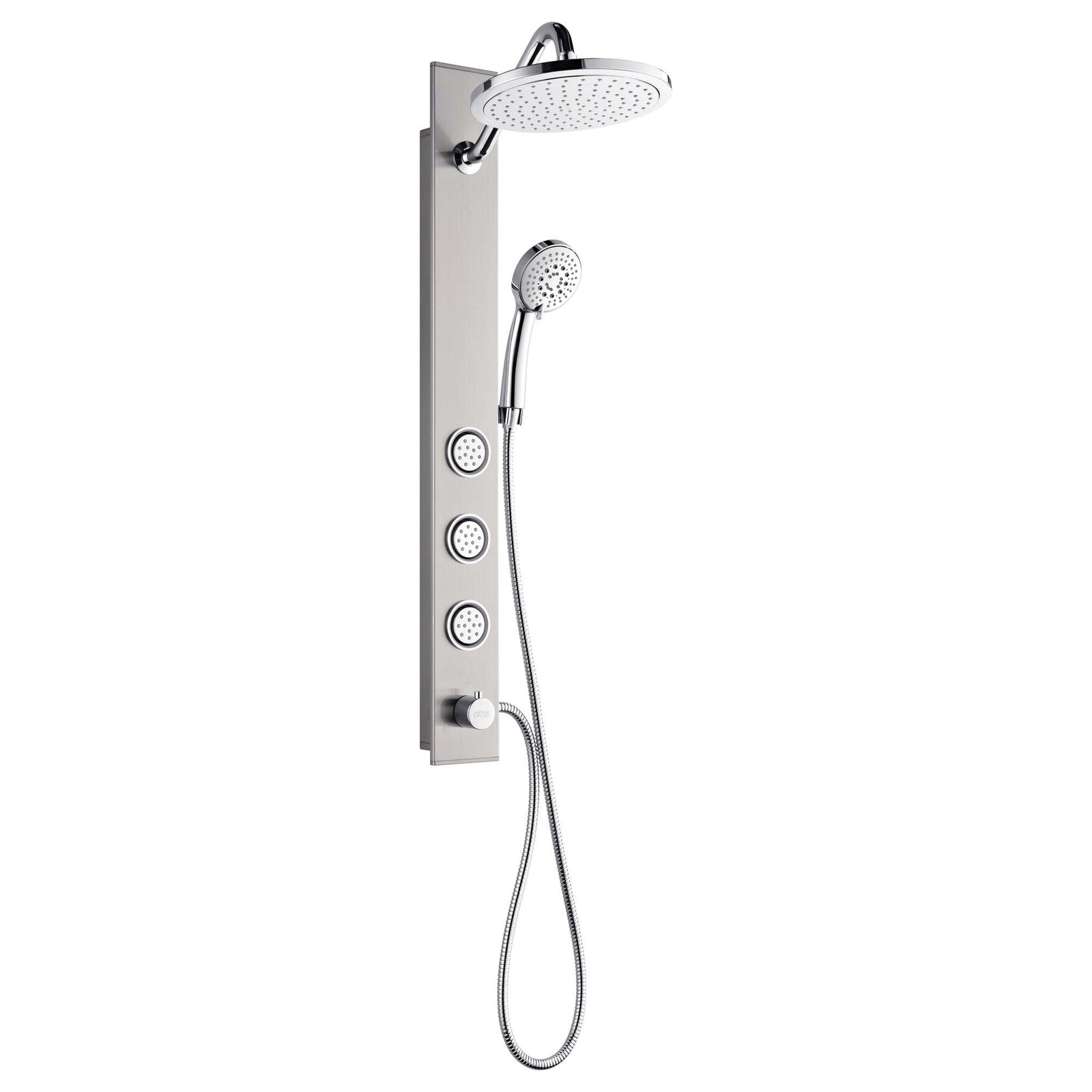 Forno Acqua AcquaSPA Shower Panel with SensoTemp, Stainless Steel, Overhead Rainfall Shower, Handheld Shower Head, Body Jets, 1.8 GPM Flow Rate - SL31BC-L8